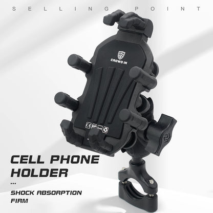 Aluminum Motorcycle Handlebar Phone Holder – Anti-Vibration Navigation & Mirror Mount Stand