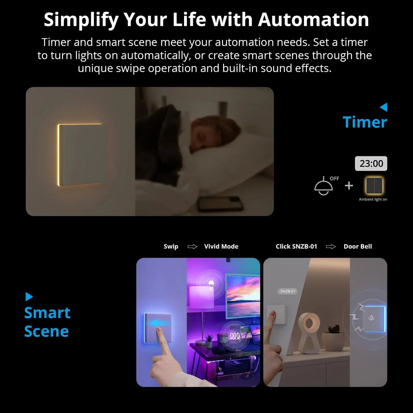 SONOFF TX Ultimate Smart Wall Switch - Full Touch LED Light Switch with Alexa & SmartThings Support