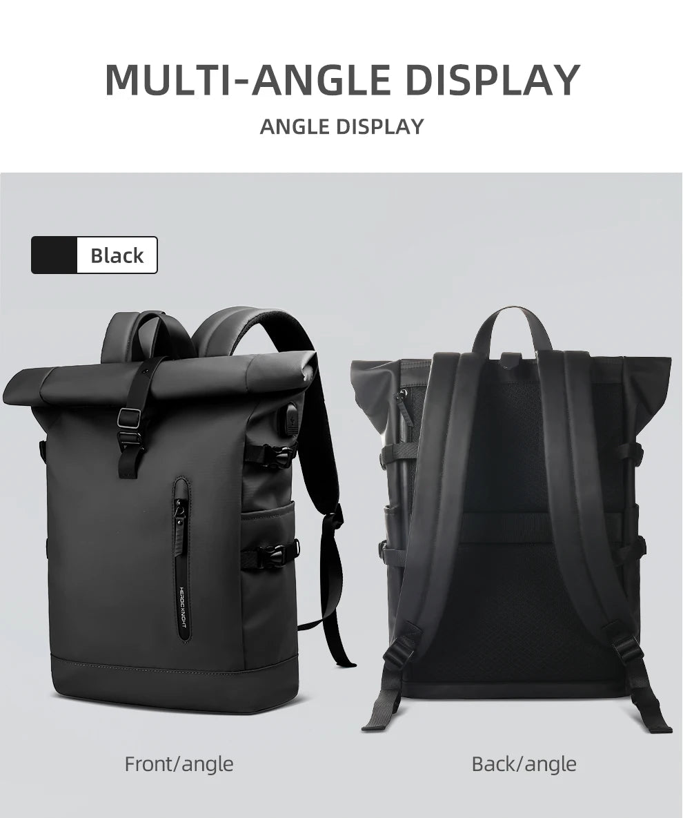 HK Expandable Travel Backpack for Men – Large Capacity Waterproof 15.6” Laptop Bag, Hiking Rucksack & Cycling Daypack with USB Port