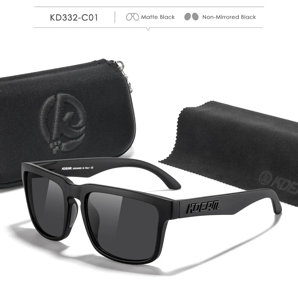 KDEAM Photochromic & Polarized Sunglasses - Category 3 Polarization, Unique Frame Surface Eyewear for Men & Women with Case