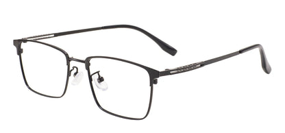 Comfortable Rectangular Men’s Business Glasses – Full Rim Browline Metal Frame for Optical Prescription Lenses