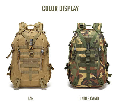 40L Tactical Reflective Backpack – Molle Camouflage Rucksack for Outdoor Hiking, Camping, Hunting & Travel