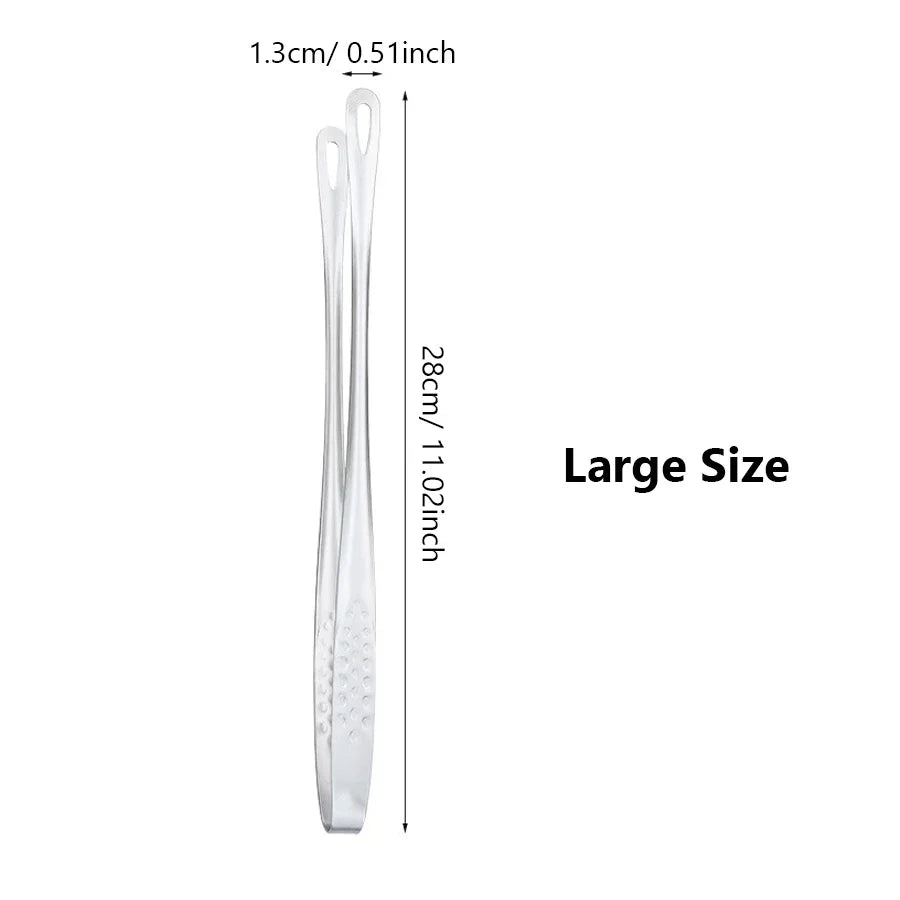 Long Stainless Steel Kitchen Tongs - Non-Slip Heat-Resistant BBQ Grill, Steak & Cooking Utensil Tool