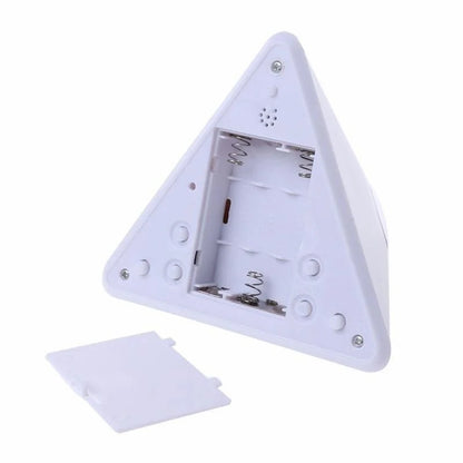 Triangular Digital LED Table Clock – 7-Color Changing Display, Temperature, Week, Alarm for Bedside & Room Decor