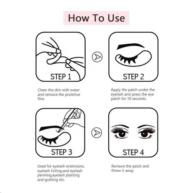 50PCS Hydrogel Eyelash Patches – Moisturizing Eye Pads for Grafting & Isolation