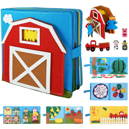 Baby Soft 3D Cloth Book – Montessori Early Learning Toy for Color Cognition & Basic Life Skills