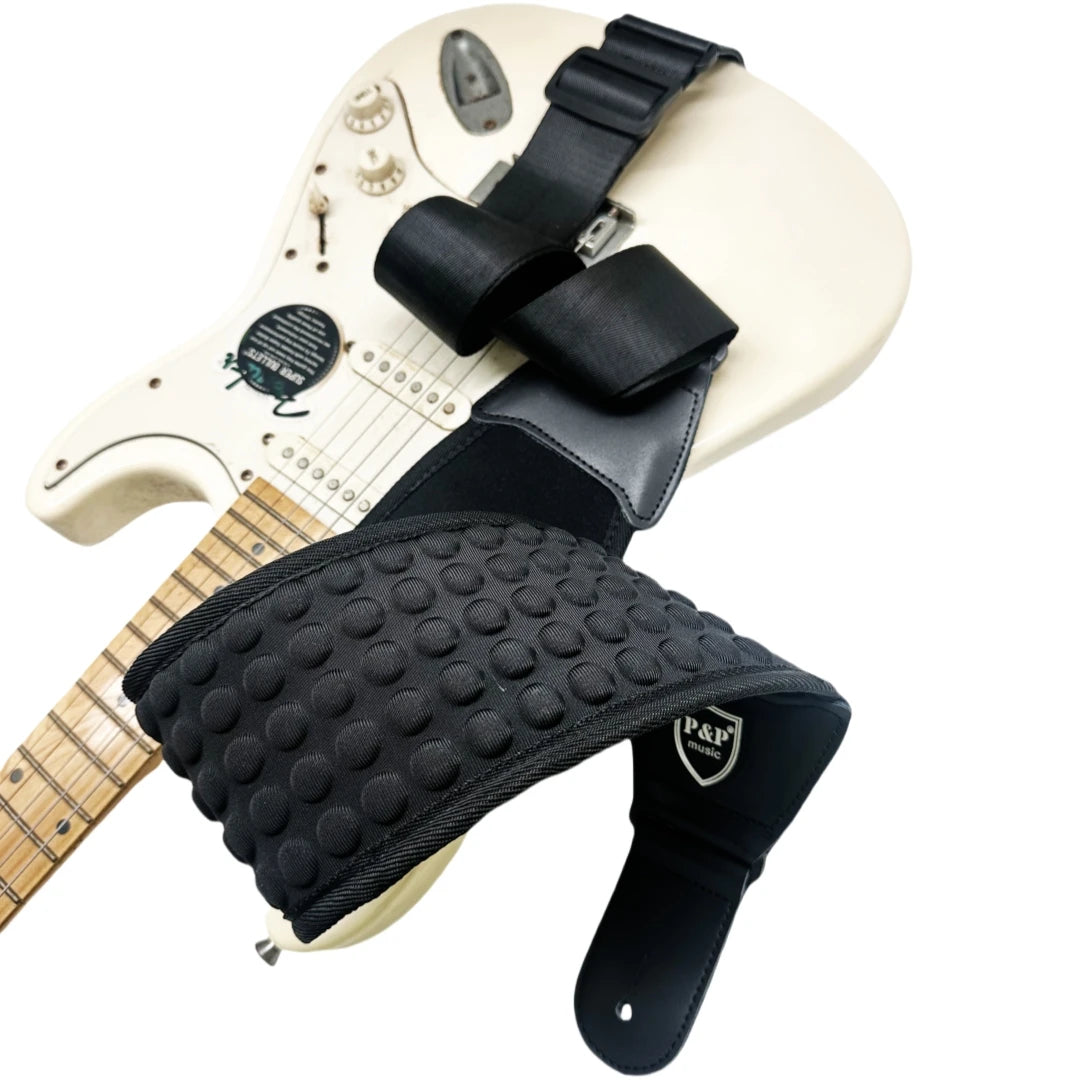 P&P 3D Sponge Guitar Strap – Breathable, Comfortable & Adjustable Padded Strap for Acoustic, Electric Guitars & Bass