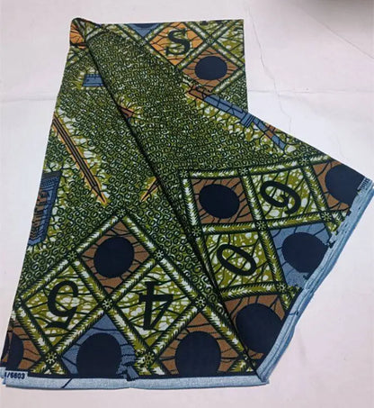 African Wax Print Fabric - 100% Cotton Nigerian Ankara Batik Material for Women’s Dresses