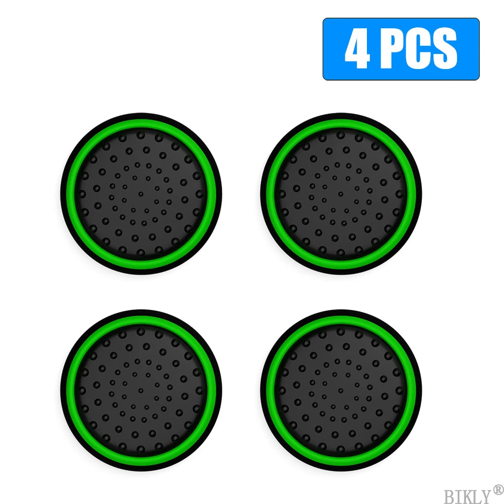 4pcs Luminous Analog Thumb Stick Grip Caps — Controller Covers for PS5, PS4, Xbox 360, Xbox One, Series X & Switch Pro