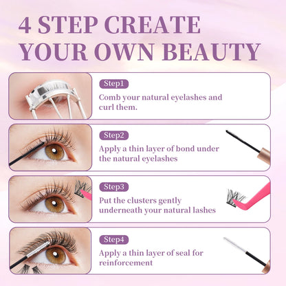 10ML Lash Cluster Glue & Seal – 2-in-1 Eyelash Adhesive for Long-Lasting Black Lash Bond