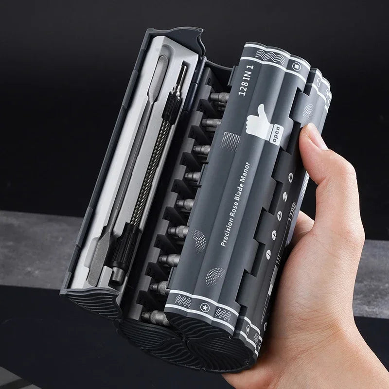 128 in 1 Multi-Functional Screwdriver Set - Portable Precision Hand Tool Kit, Folding Design for Home, PC, and Phone Repairs