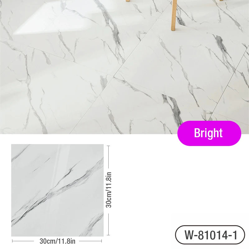 Marble Floor Tile Stickers - Waterproof Self-Adhesive PVC Home Decor