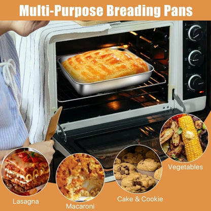 3-Piece Stainless Steel Food Container Set - Leakproof Stackable Meal Prep Boxes with Clear Lids