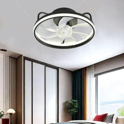 Modern LED Ceiling Fan Light with DC Motor - 6 Speed, Timer, Low Floor Attic Fan, Remote Control Decorative Light
