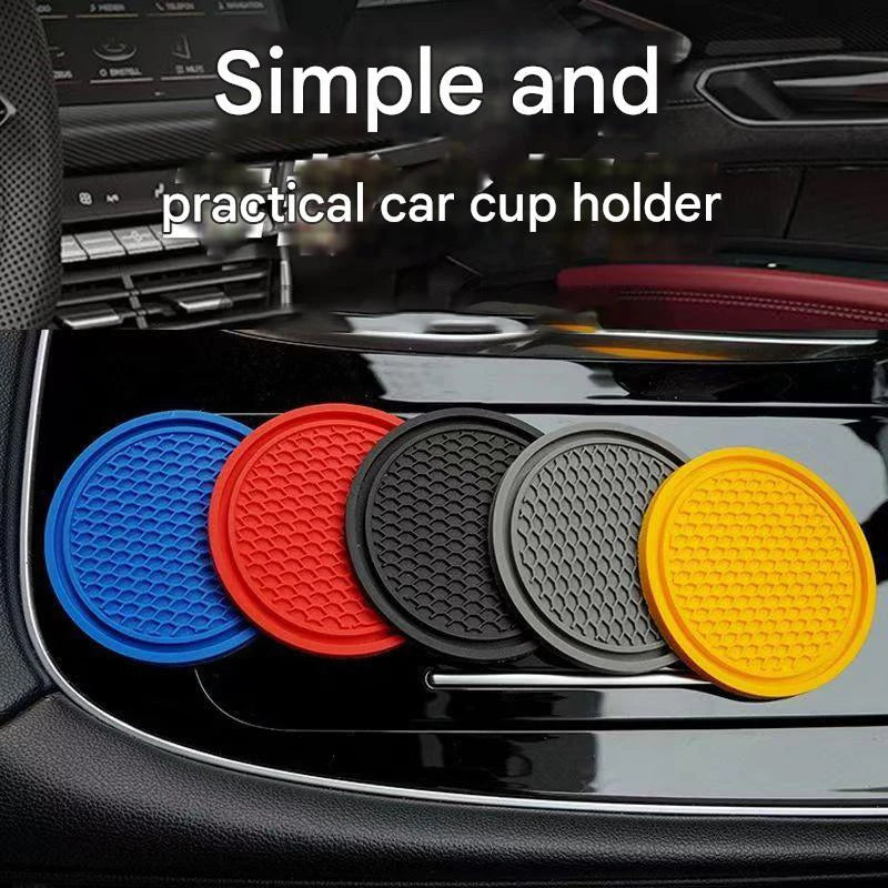 4PCS Universal Silicone Car Cup Holder Inserts – Anti-Slip Round Mats for Center Console Storage & Interior Protection