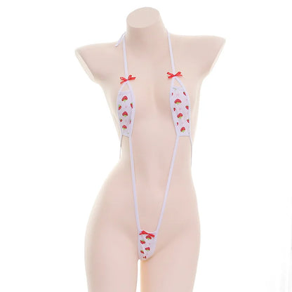 Backless Strappy Bandage Lingerie Set – One-Piece Bikini Costume for Women, Sexy Pajamas & Cosplay Uniform