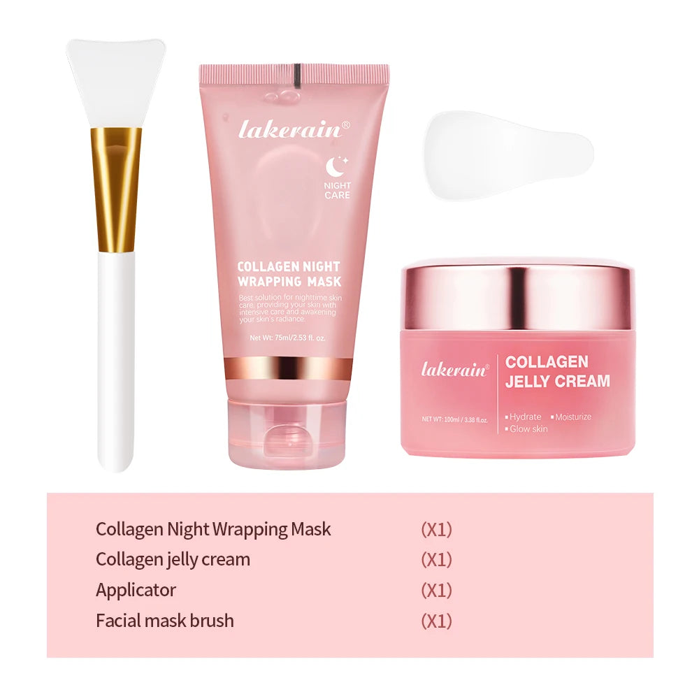 Collagen Jelly Cream – Hydrolyzed Overnight Peel-Off Facial Mask for Hydration & Firming