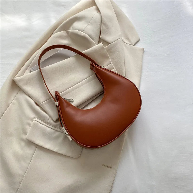 Fashion Luxury PU Leather Hobo Shoulder Bag – Small Clutch Handbag, Underarm Purse, Travel Tote for Women