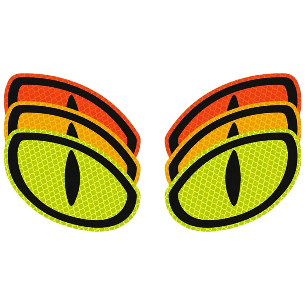 2Pcs Car Reflective Safety Tape Stickers - Cat-Eye Design, High Visibility, for Auto, Truck, Motorcycle, Reflective Strips for Enhanced Road Safety