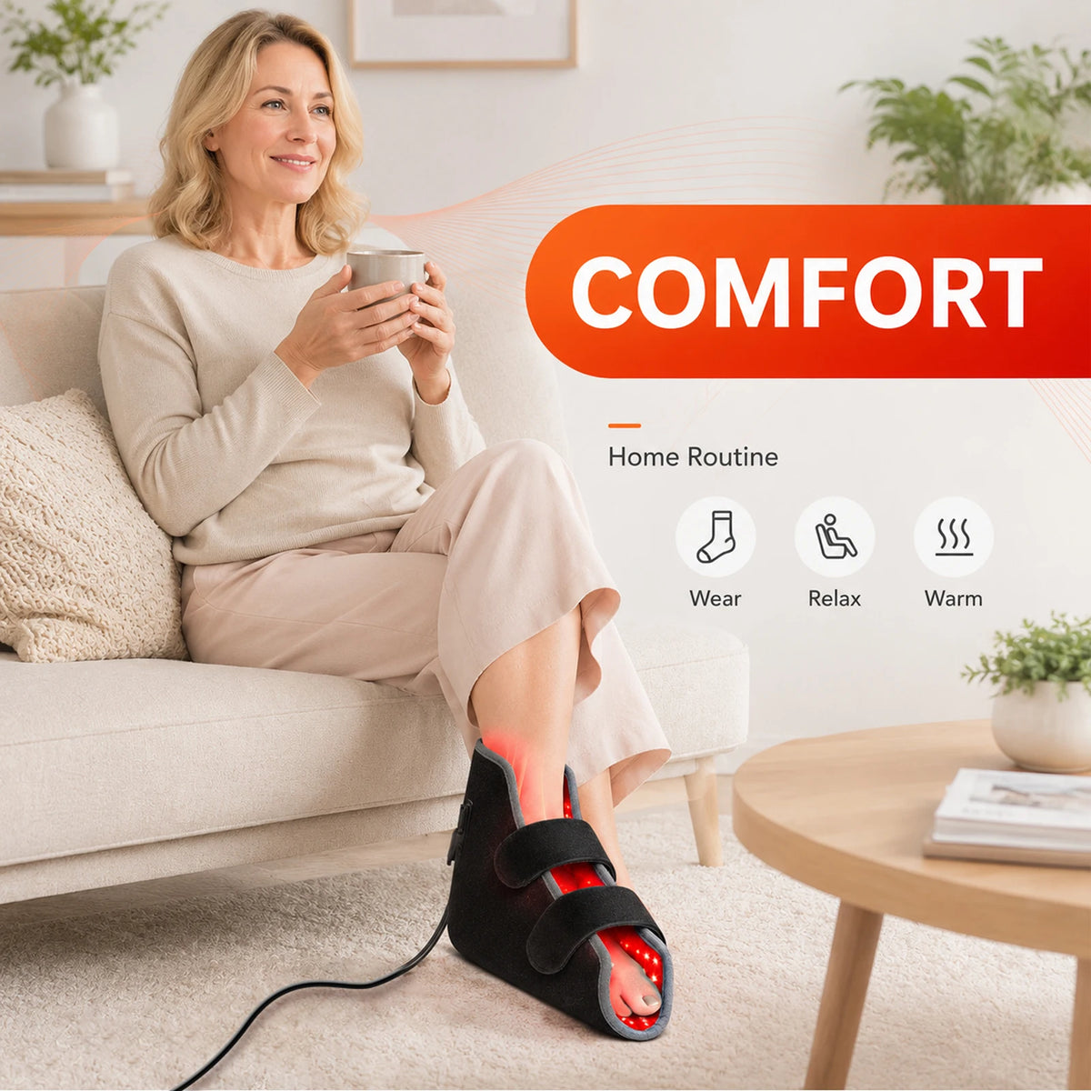 120LED Red Light Therapy Belt - 660nm Red Light & 850nm NIR Phototherapy Wrap for Ankle & Joint Care