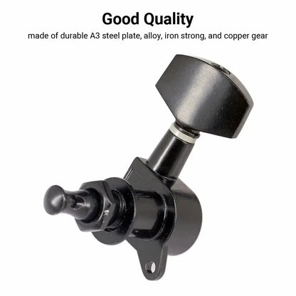 6-Piece Guitar Tuning Pegs Set — Locking Machine Heads for Electric Guitar