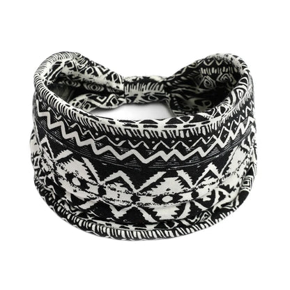 Bohemian Wide Cotton Stretch Headband for Women – Turban Headwrap, Bandage Hairband, Bandana Hair Accessories