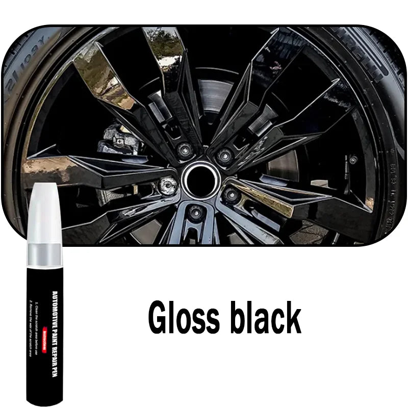Automotive Wheel Touch-Up Paint Pen – Gloss, Matte Black & Silver/Grey Car Repair Accessory