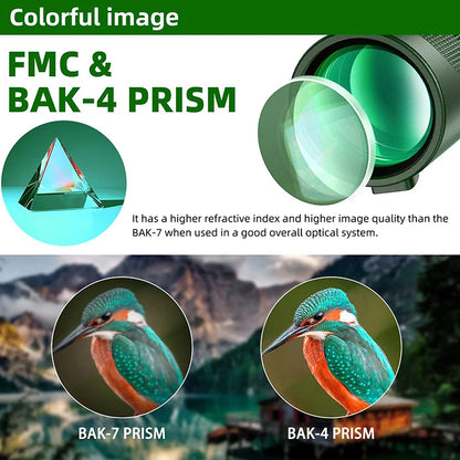 80x100 HD Zoom Monocular Telescope: Powerful Portable Binoculars for Hunting, Camping, and Outdoor Travel Exploration