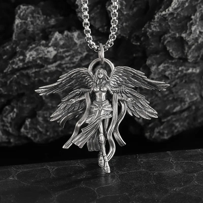 Gothic Skull Jesus Cross Necklace – Punk Catholic Amulet Jewelry for Men, Religious Pendant