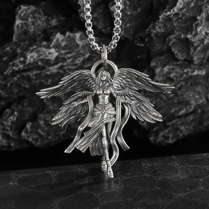 Gothic Skull Jesus Cross Necklace – Punk Catholic Amulet Jewelry for Men, Religious Pendant