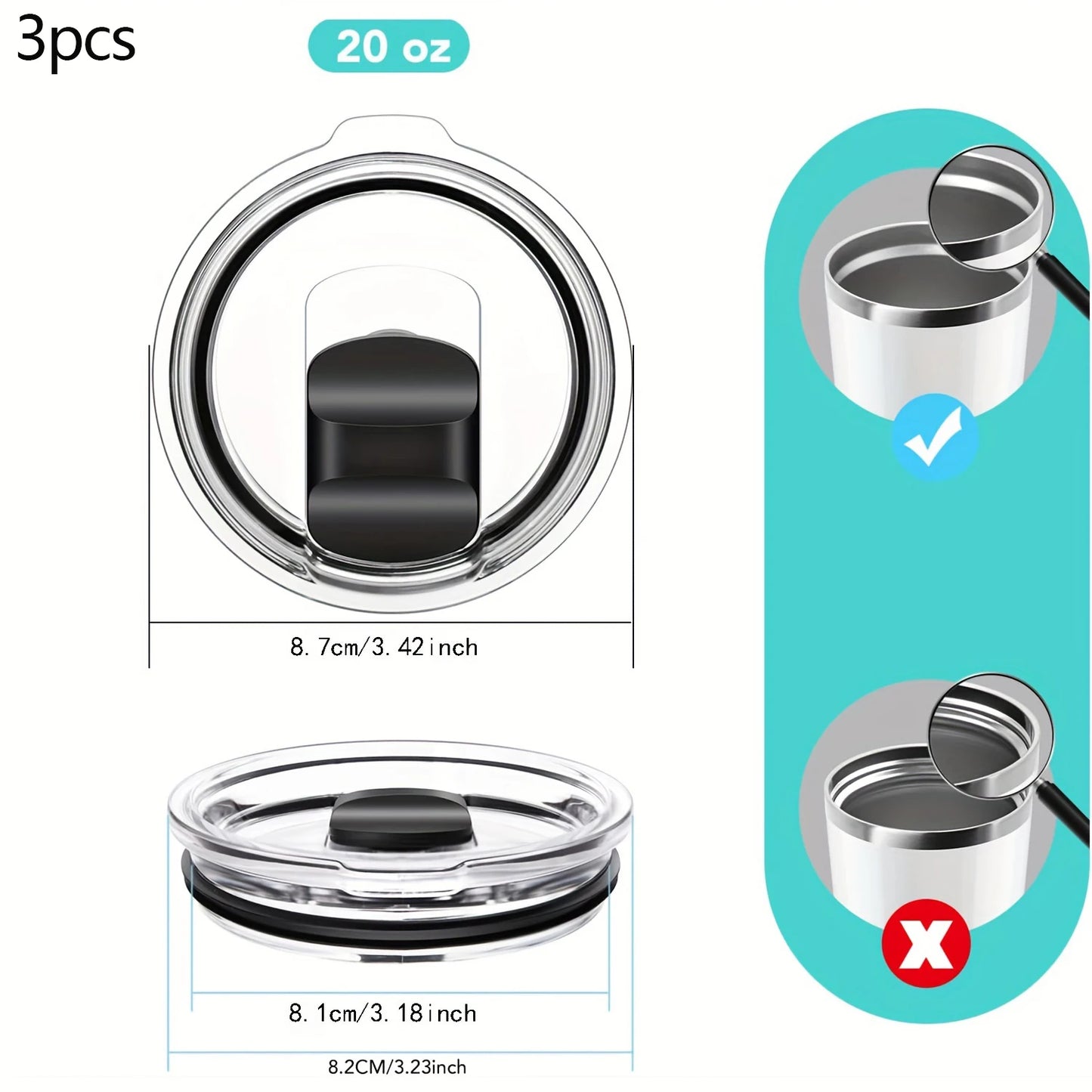 20oz/30oz Dust-Proof Coffee Cup Lid – Beverage Cup Accessory for Kitchen Use & Supplies        4o