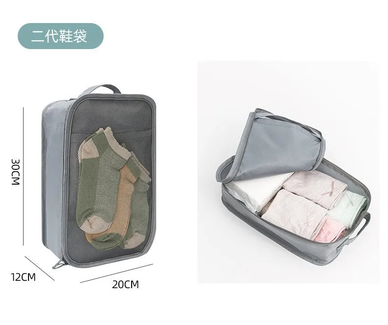 7/8/9/10-Pcs Travel Organizer Set — Portable Packing Cubes for Luggage, Clothes & Shoes, Foldable Storage Bags