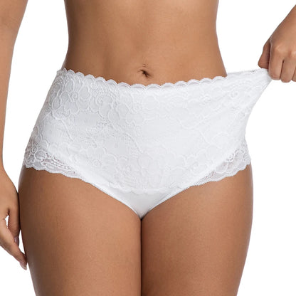 Women’s Plus Size High-Waist Lace Panties - Stretchy Breathable Briefs for Comfortable Everyday Wear