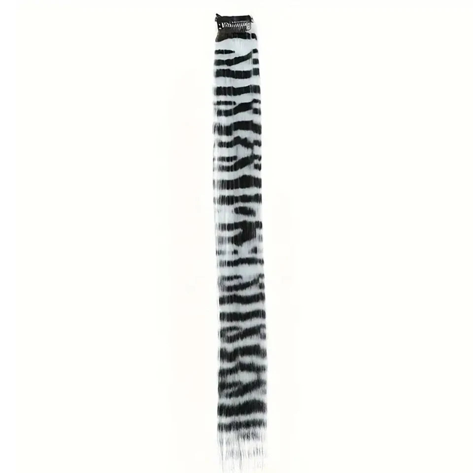 Colorful Feather Hair Extension - Clip-In Synthetic Hairpiece for Women Cosplay Y2K Style