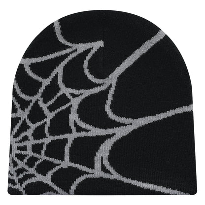 Y2K Spider Web Knit Hat - Unisex Outdoor Sports Fashion Beanie for Men & Women