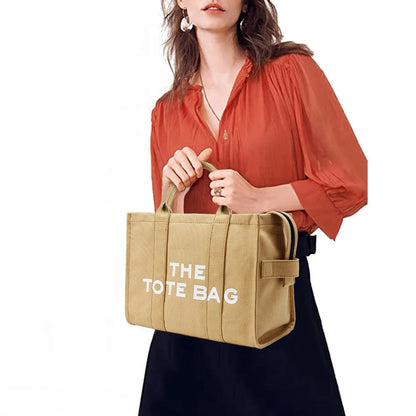 THE TOTE BAG — Designer Fashion Canvas Handbag for Women, Adjustable Shoulder & Crossbody Strap, Large Capacity