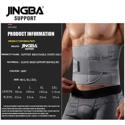 JINGBA SUPPORT Fitness Waist & Back Support Belt – Sweat Trimmer, Abdominal Training Corset, Lumbar Protection & Sports Compression Wrap