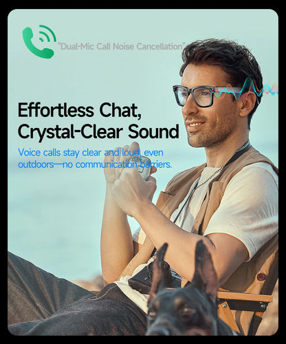LIGE AI Smart Glasses — 8MP Camera, Video Recording, 100+ Languages Translation, Bluetooth Call & Music for Men & Women