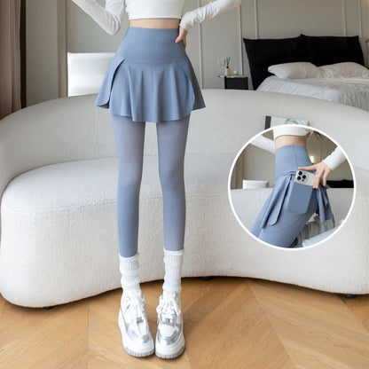 Women’s Seamless High Waist Yoga Leggings with Pockets – Two Piece Hip Lift Fitness Pants