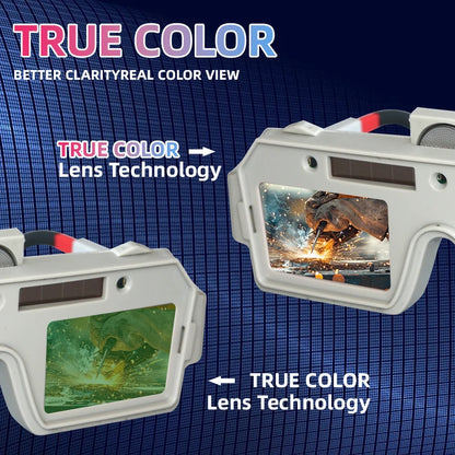Auto-Darkening Welding Goggles - Solar Powered MMA TIG MIG Arc Welding Safety Glasses
