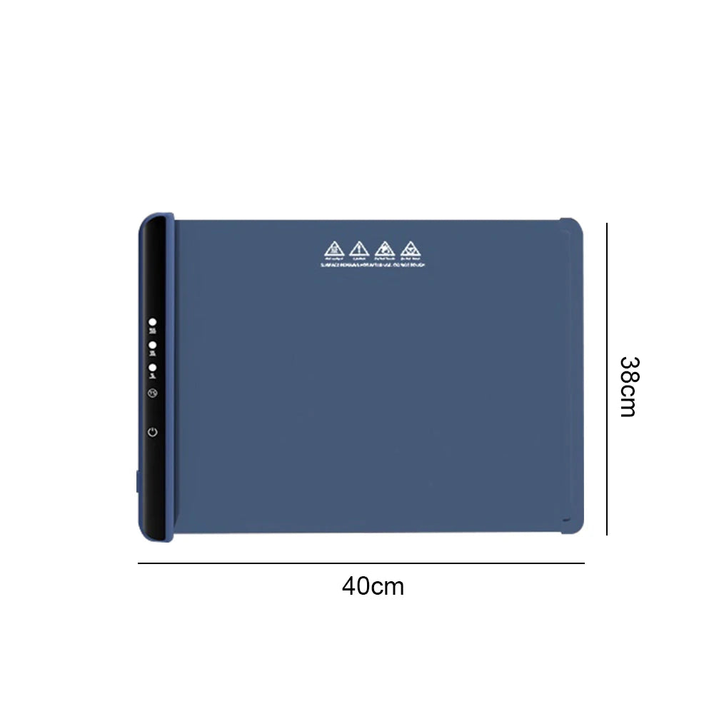 Electric Warming Tray – Foldable Portable Smart Food Warmer Plate with 3 Temperature Settings for Fast Heating