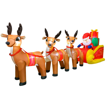 Merry Christmas Tree Arch Inflatable – Santa Claus Sleigh Decoration with LED Light for Home, Garden, and New Year Party Decor