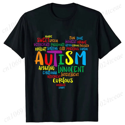 Women’s Live Love Accept Autism Awareness T-Shirt – Graphic Y2K Summer Top for Autism Awareness Month