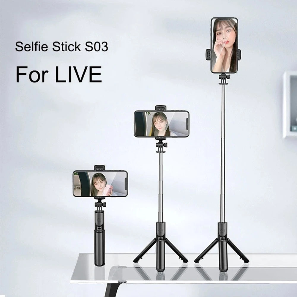 Wireless Bluetooth Selfie Stick Tripod – Foldable & Portable with Fill Light and Remote for iPhone & Android Phones