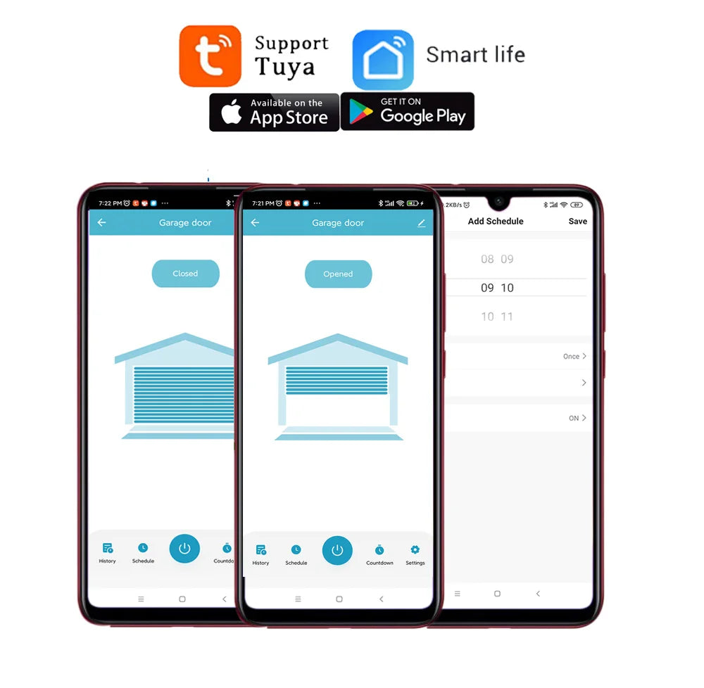 Smart Garage Door Opener Controller - EU Plug WiFi Remote Access Compatible with Alexa, Google Home, SmartLife & Tuya App