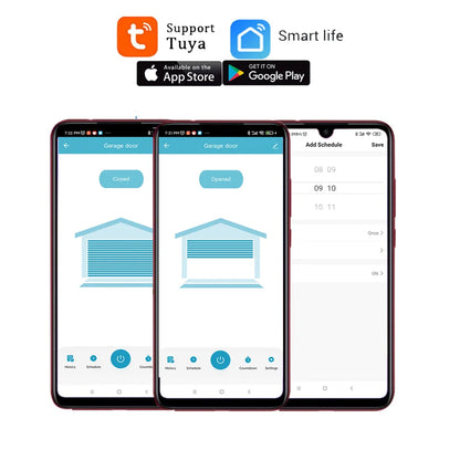 Smart Garage Door Opener Controller - EU Plug WiFi Remote Access Compatible with Alexa, Google Home, SmartLife & Tuya App