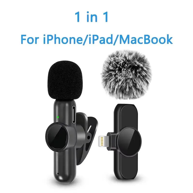 Wireless Mini Lavalier Microphone – Portable Noise-Reduction Lapel Mic for iPhone & Android Video Recording