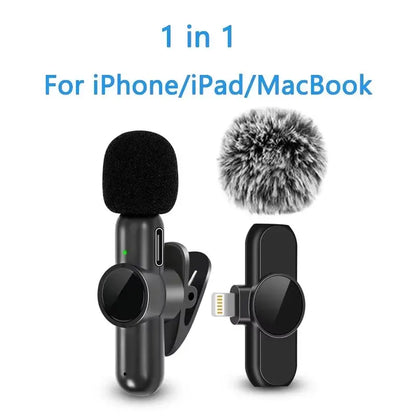 Wireless Mini Lavalier Microphone – Portable Noise-Reduction Lapel Mic for iPhone & Android Video Recording