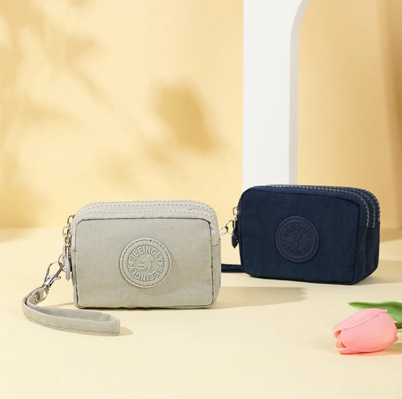 Women’s Three-Layer Nylon Wallet – Large Capacity Waterproof Oxford Cloth Coin Purse, Portable Korean Style