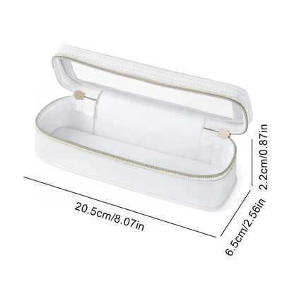 Women’s PU Transparent Makeup Brush Bag – Dual Zipper Travel Cosmetic Brush Holder Case